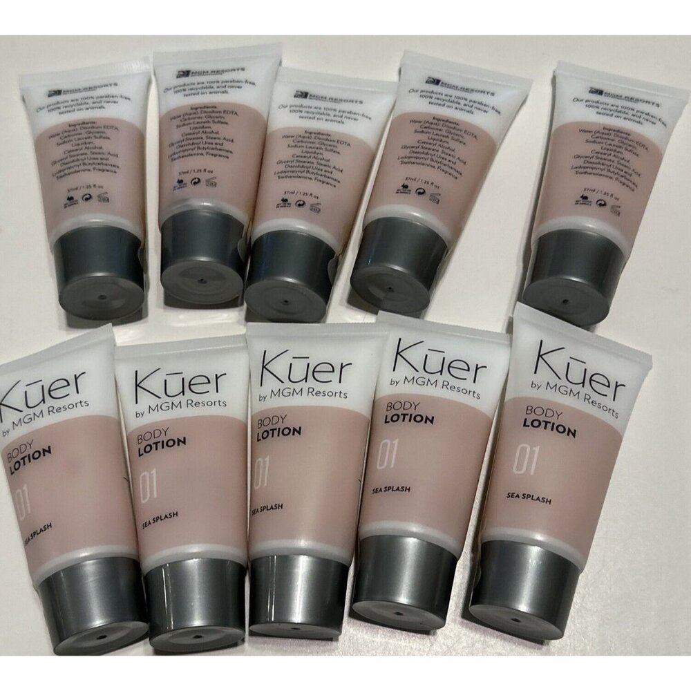 10- Kuer Body Lotion Hotel Travel Size Sea Splash 1.25 fl oz MGM resorts